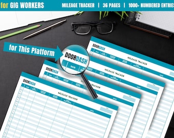 Kilometerlogboek gig chauffeur | Afdrukbare belastingtracker (36 pagina's, pdf)