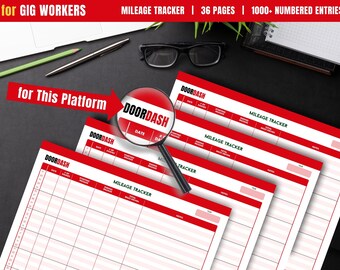 Gig Driver Mileage Tracker Printable | Rideshare, Delivery (PDF, 36 Pages)