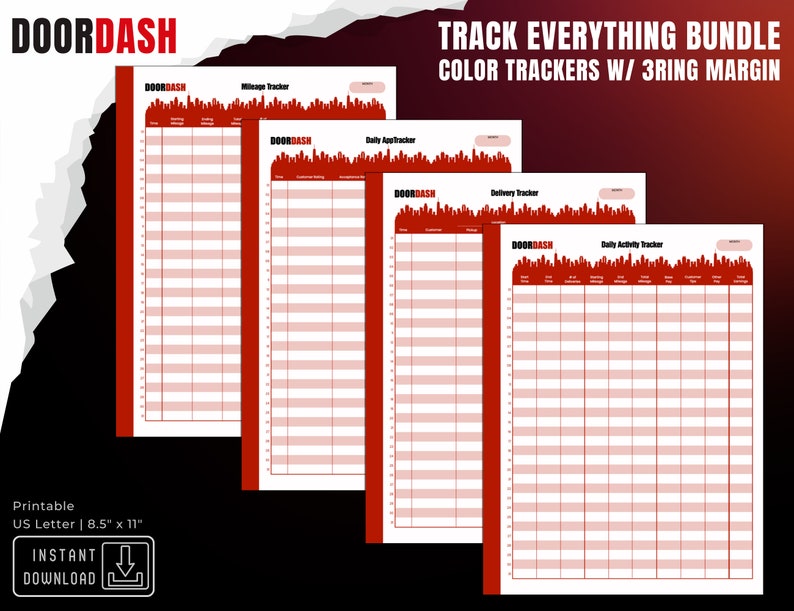 Printable Tracking Templates Bundle, Digital Tracking Templates ...