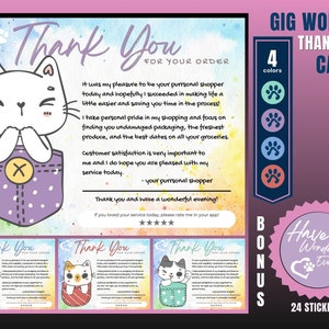 Cat Themed Thank You Card, Personal Shopper Thank You Card, Customer Thank You, Thank You Card, Thank You, Card Bundle, Personal Shopper