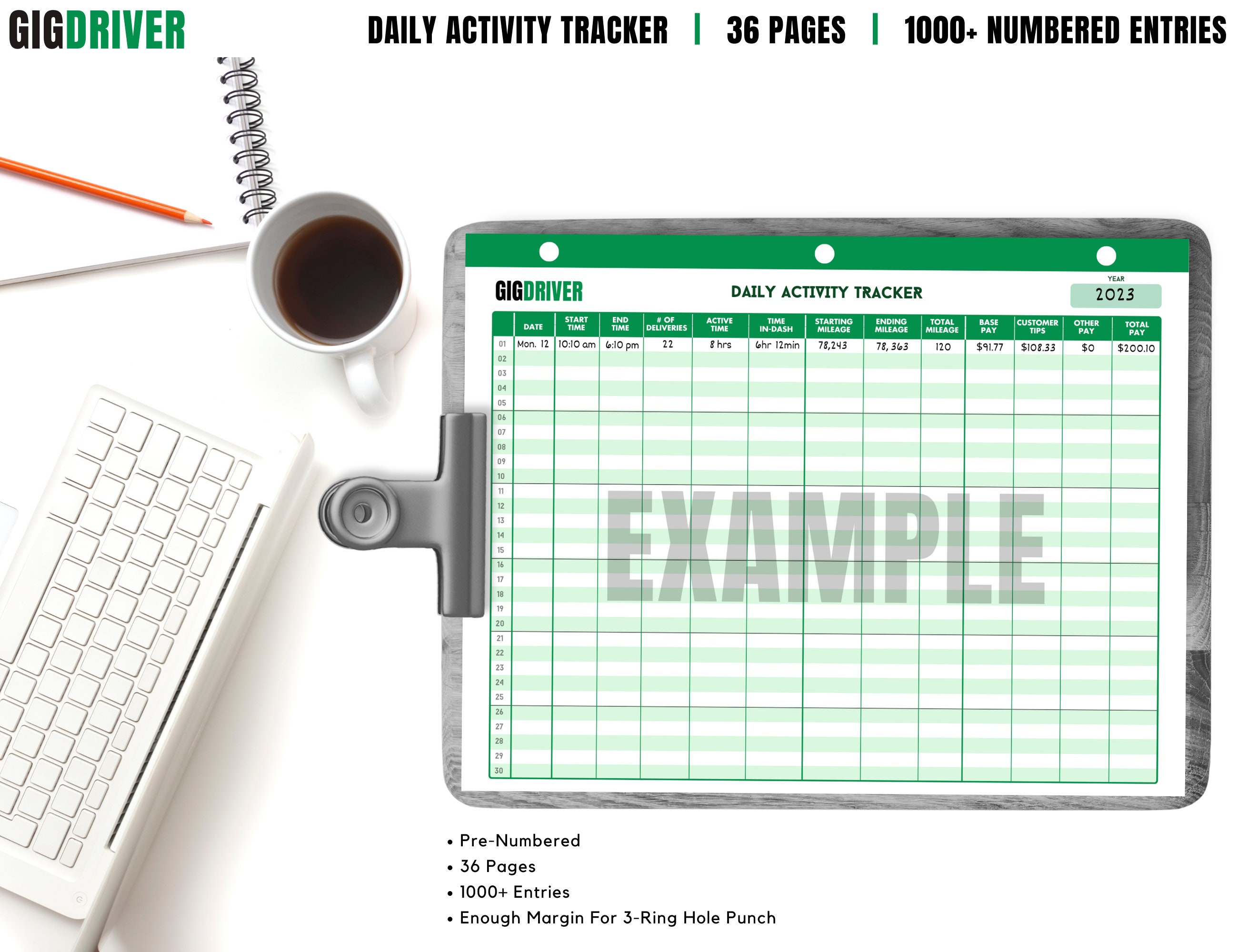 Printable Daily Activity Tracker, Digital Daily Activity Tracker ...