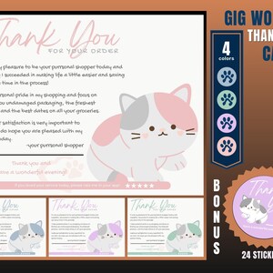 Cat Themed Thank You Card, Personal Shopper Thank You Card, Customer Thank You, Thank You Card, Thank You, Card Bundle, Personal Shopper