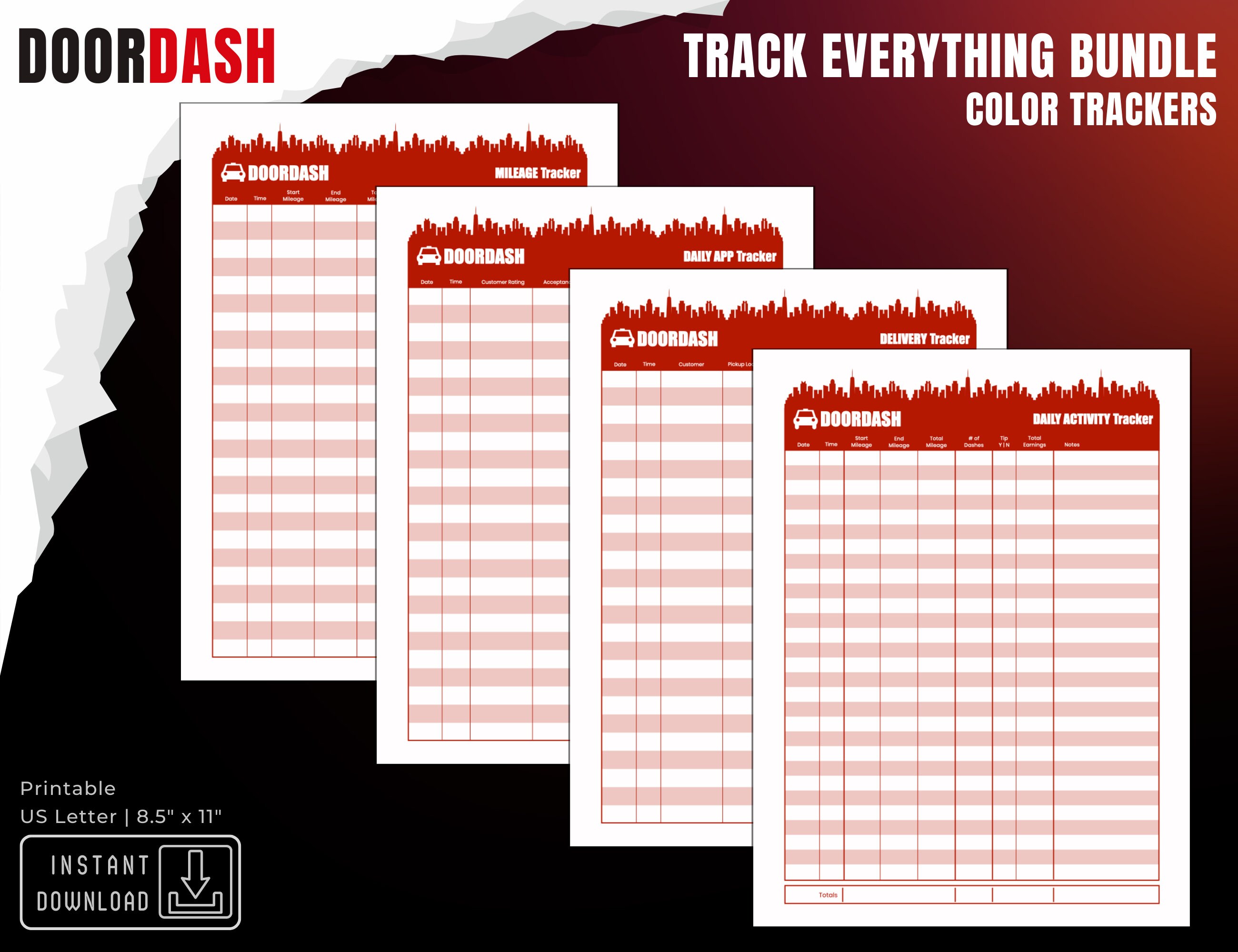 Printable Tracking Templates Bundle, Digital Tracking Templates ...