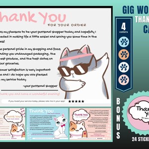 Cat Themed Thank You Card, Personal Shopper Thank You Card, Customer Thank You, Thank You Card, Thank You, Card Bundle, Personal Shopper