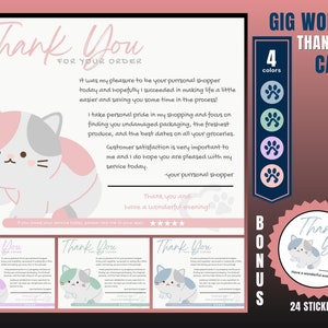 Cat Themed Thank You Card, Personal Shopper Thank You Card, Customer Thank You, Thank You Card, Thank You, Card Bundle, Personal Shopper