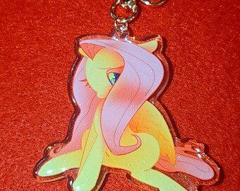 IN STOCK - MLP My Little Pony Fluttershy Epoxy Glitter 3 Inch Charm