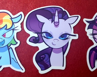 IN STOCK - MLP Mane Six Stickers 3 Inch Vinyl Weatherproof