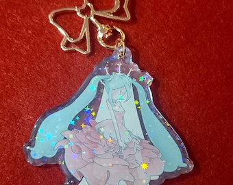 IN STOCK - VOCALOID Hatsune Miku Winter Miku Epoxy Holographic 3 Inch Charm
