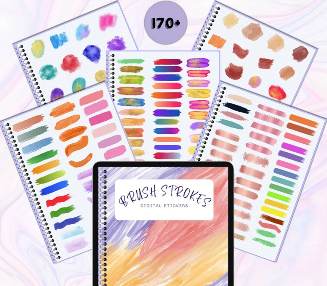 Goodnotes Brush Strokes Stickers Pack Etsy