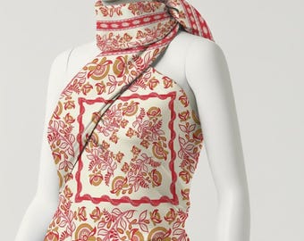 Foulard 100% Pure en Soie Vintage Femmes (1774) 88cm x 88cm