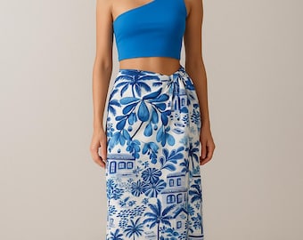Niebieski sarong tropikalnej wioski