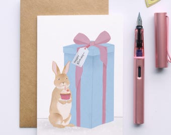 Rabbit "Happy Birthday" Card