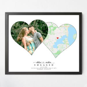 Cadeau de fiançailles pour fille et futur gendre des parents à la fille, carte de fiançailles avec cadre, photo de fiançailles encadrée