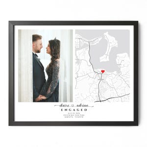 Carte de fiançailles avec photo, carte de fiançailles personnalisée, impression de carte de fiançailles encadrée anniversaire de fiançailles, cadeau de fiançailles pour carte de couple