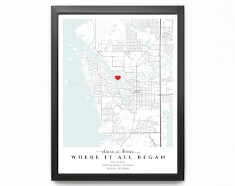 Where It All Began Map, Where It All Began Map Framed, Where It All Began Map Digital Download, Where It All Began Map Print