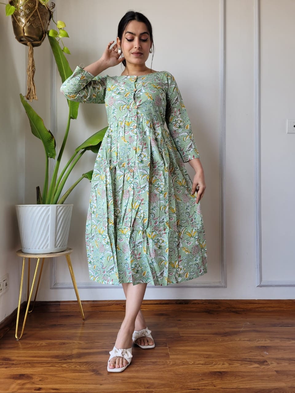 Cotton single piece dress deals