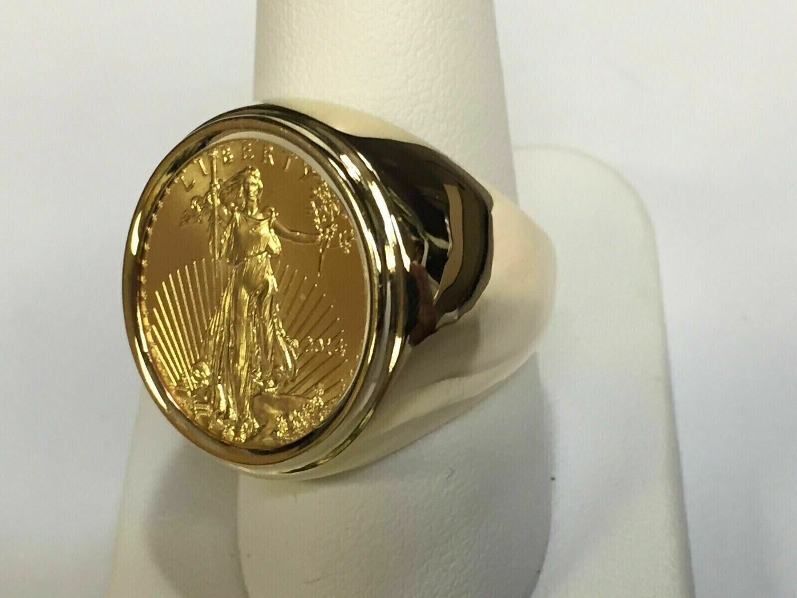 Lady liberty gold deals coin ring