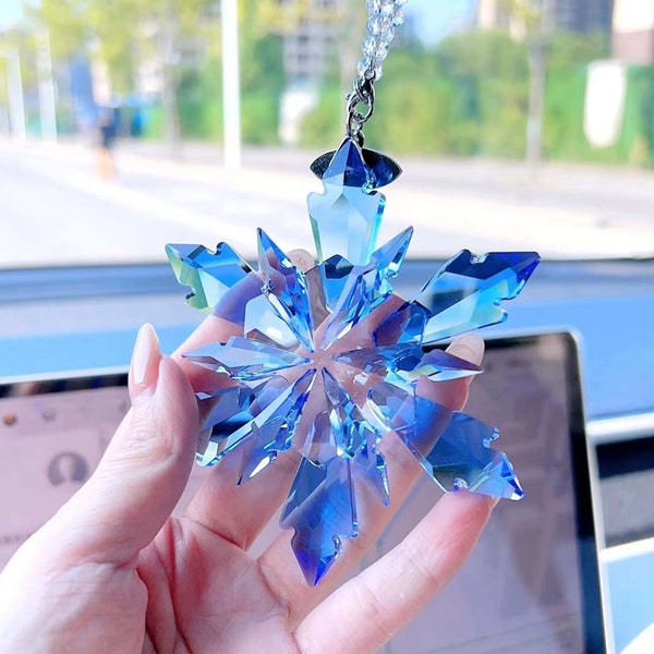 crystal snowflake pendant,Clear Ornament,car decoration,christmas decoration