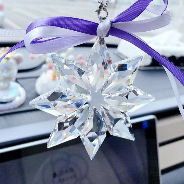 crystal snowflake pendant,Clear Ornament,car decoration,christmas decoration