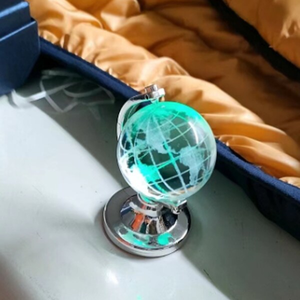 Mini globe en cristal avec lumières, tellurion en cristal, globe terrestre, jouets éducatifs, fournitures de bureau, décor de bureau