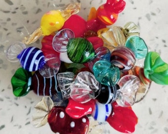 Handmade Glass Candies,Set of 5, 10 or 20 Candies,handblown glass candies