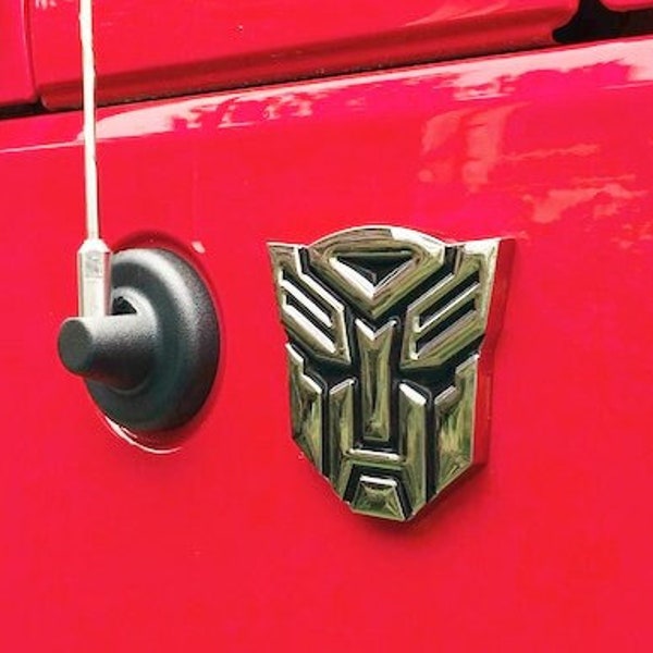 Transformers Autobots Decepticon Decal Badge Emblem Sticker, Metallic Zinc Alloy PVC