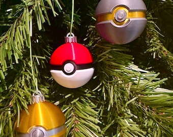 Mini Pokeball Christmas Ornamant
