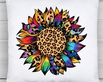 Leopard Print Sunflower PNG File, Sunflower Art, Flower Art, Sublimation, T-shirts, Mugs, Digital Download, PNG Files