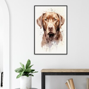 Brown Labrador Watercolor Art Print | Chocolate Labrador Canvas / Acrylic / Aluminum | Labrador Poster | Brown Labrador Lovers Gift
