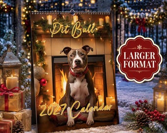 Pit Bull Wall Calendar 2027: Extra-Large 11x16.5" Dog Lover Gift
