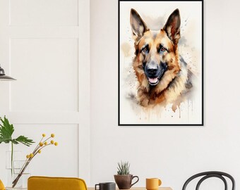 German Shepherd Watercolor Art Print | German Shepherd Canvas / Acrylic / Aluminum | German Shepherd Poster | German Shepherd Lovers Gift