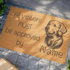 Custom Breed and Name Dog Doormat | Personalized Welcome Outdoor Mat | Dog Lovers Gift | Dog Welcome Door Mat | Funny Dog Doormat