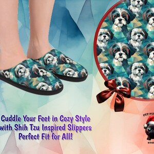 Shih Tzu Pattern Slippers | Unique Shih Tzu Pattern | Shih Tzu Slippers | Shih Tzu Lovers Gift | Dog Lover Gift