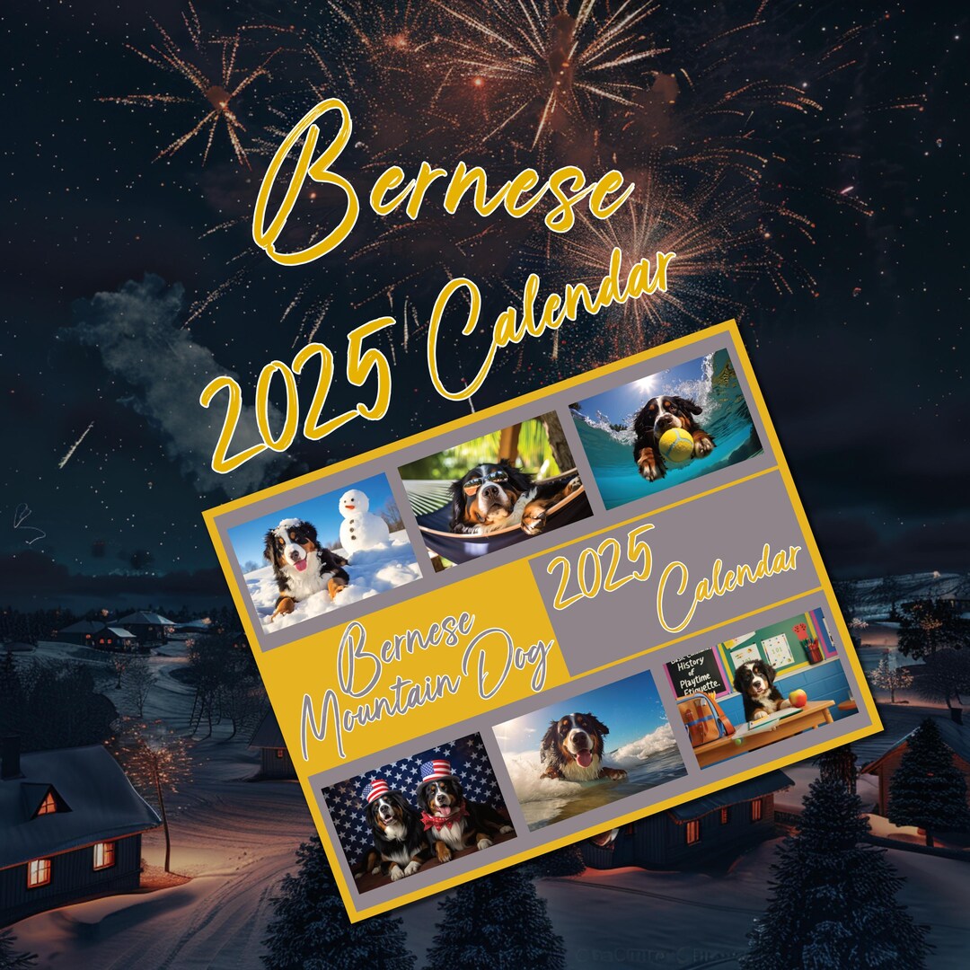 Bernese Mountain Dog Calendar 2025 Bernese Wall Calendar Dog Wall