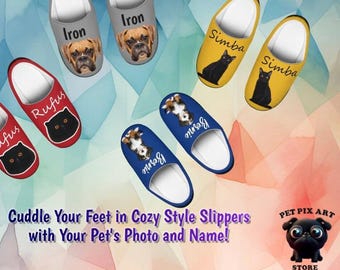 Custom Pet Photo Slippers | Personalized Dog or Cat Gift