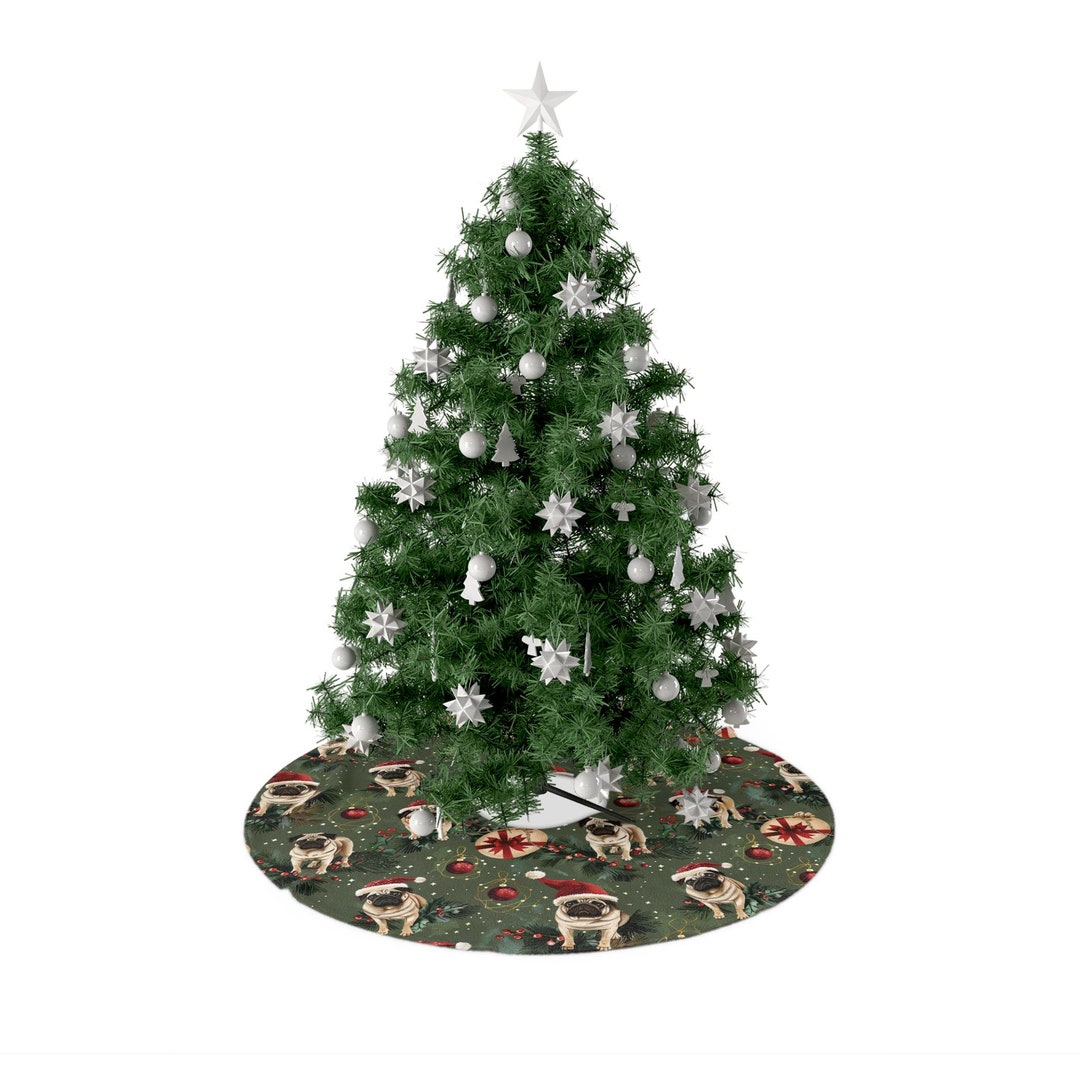 QIONG MENG Christmas Tree Skirt Red Tree Skirts Candy Cane
