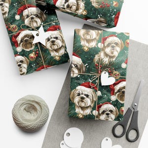 Shih Tzu Christmas Wrapping Paper | Shih Tzu Xmas Wrapping Paper | Shih Tzu Lover Gift | Dog Christmas Wrapping Paper