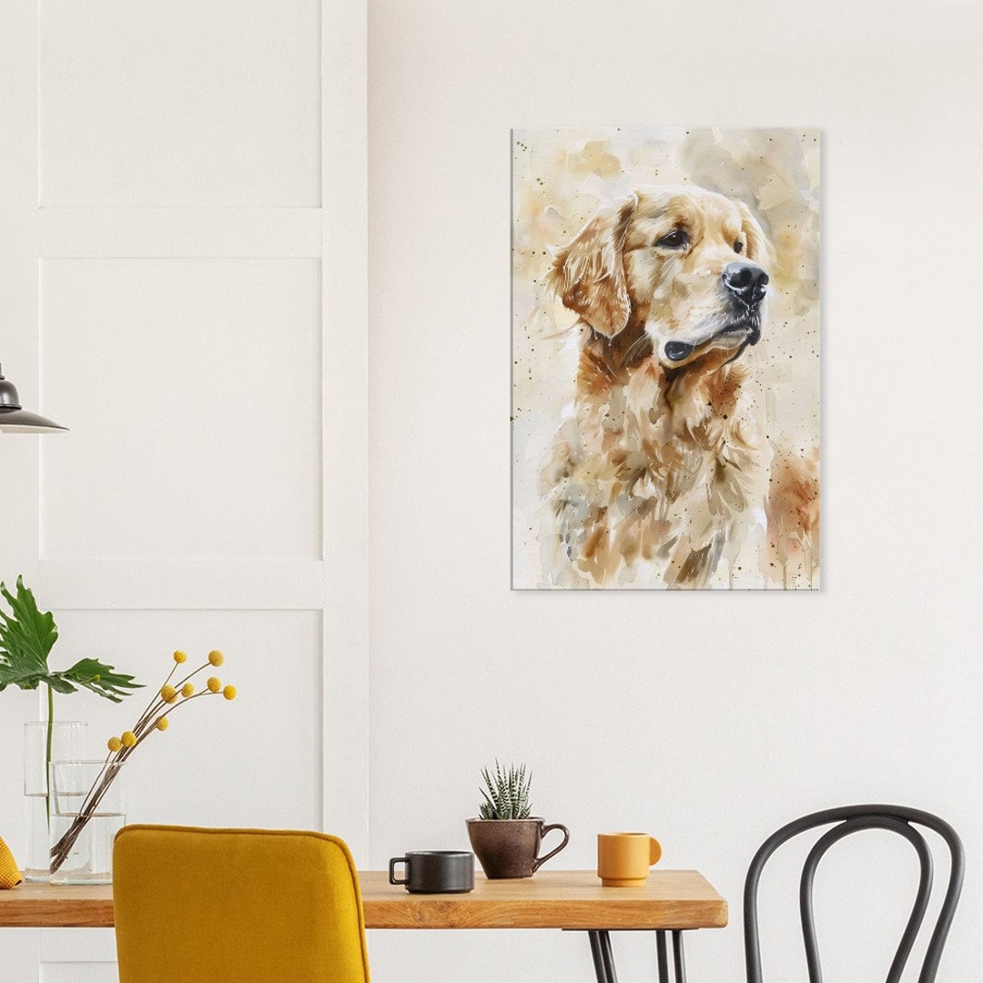 Golden Retriever Watercolor Art Print | Golden Canvas | Golden ...