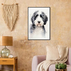Sheepadoodle Watercolor Art Print | Sheepadoodle Canvas / Wood / Acrylic / Aluminum | Sheepadoodle Poster | Sheepadoodle Lovers Gift