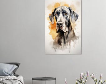 Great Dane Watercolor Art Print | Rainbowcore Dog Lover Gift