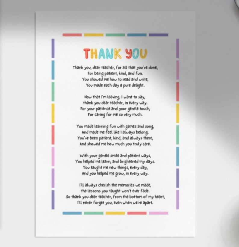 Thank You Teacher Poem Printable Pdf Free Thank You Teacher Poem Printable Pdf Free