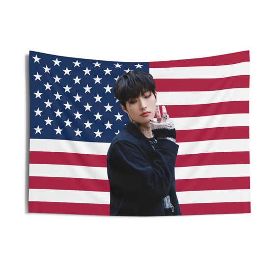 Ateez Mingi American Flag Tapestry Ateez Mingi Kpop Flag Gift for Ateez Mingi Fan mingi Flag ateez Kpop Gift for Mingi Fan kpop Wall Decor Etsy