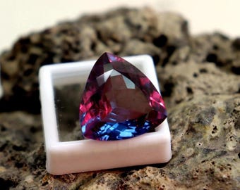 10 Ct Natural Bi-Color Sapphire Trillion Shape GIE Certified Loose Flawless Gemstone With nice gift