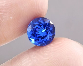 GIE Certified AAA+ Super Fine Natural Ceylon Cornflower Blue Sapphire Loose Round Gemstone Cut 2.90 Ct 8x8 MM Best offer for Sale