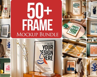 50+ Frame Mockup PSD Bundle Set, Frame Mockup Bundle, 50 PSD Wall Mockup Frame, PSD Frame Bundle, Psd Smart Object