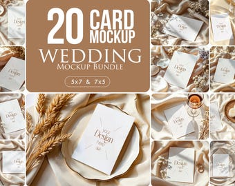 Pacote de mockups de cartão 5x7: modelo PSD minimalista para papelaria