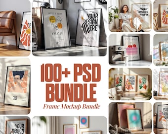 100+ Frame Mockup PSD Bundle: Smart Object Photoshop Wall Art (Digital Download)