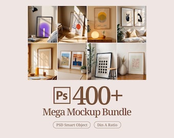 Frame Mockup PSD Bundle: Wall Art Display for Prints & Posters (Digital Download)