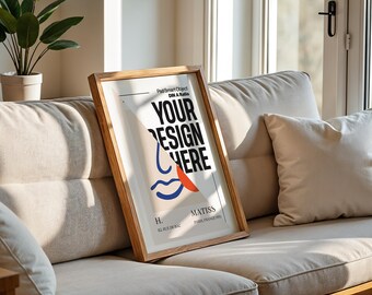 Vertical Frame Mockup: Wall Art, Poster Shop (PSD)