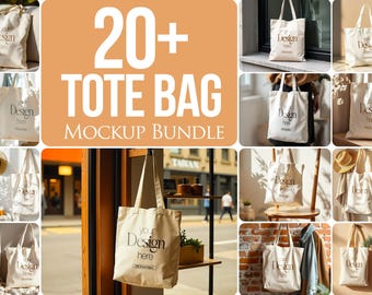 Tote Bag Mockup Bundle PSD: Printify & Printful Shopping Bag Mock Up